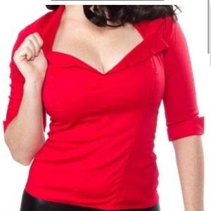 Red pinup couture blouse